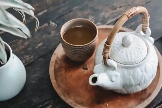 Drinking herbal tea
