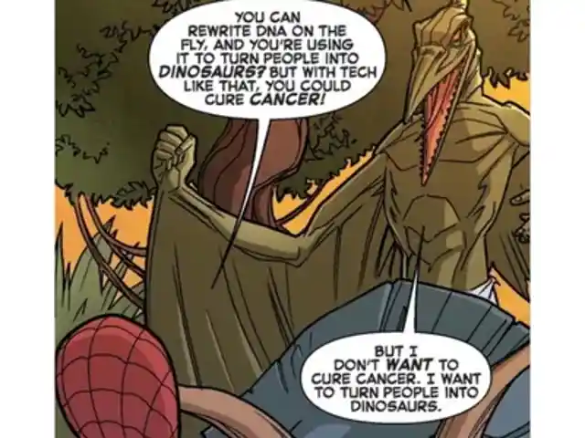 Spider-Man’s infamous meeting with a dinosaur man